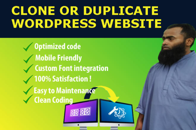 I will clone or duplicate wordpress website