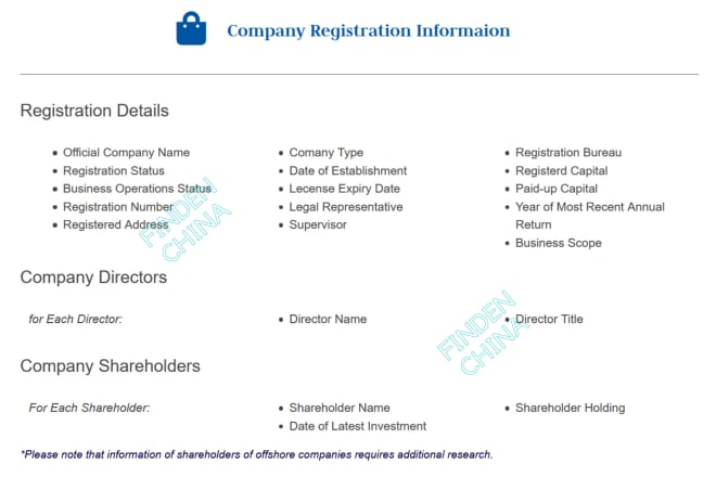 I will conduct chinese due diligence on director and company research