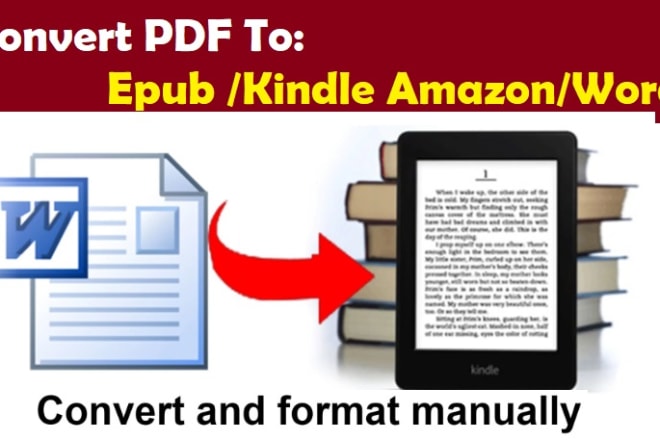 I will convert PDF to epub and amazon kindle