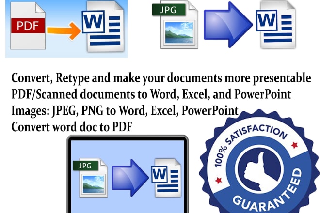 I will convert PDF to word, scanned to word, image to word, reformat