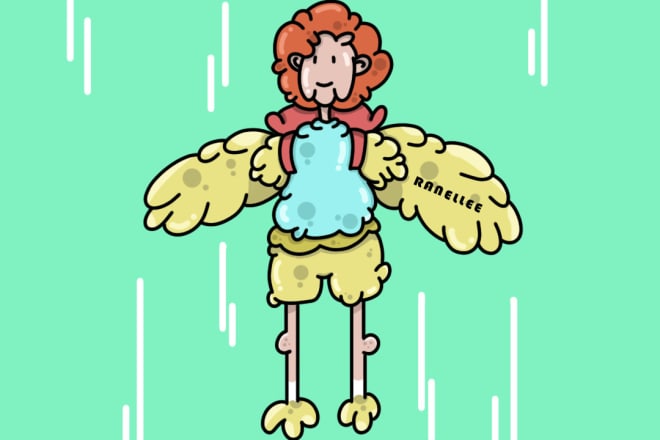I will creat cute doodle character illustration