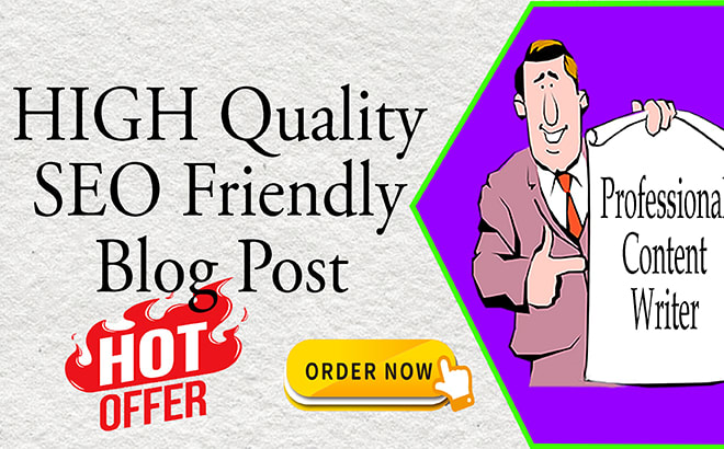 I will create 600 words high quality blog post or seo article