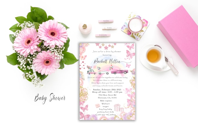 I will create a baby shower invitation or announcement