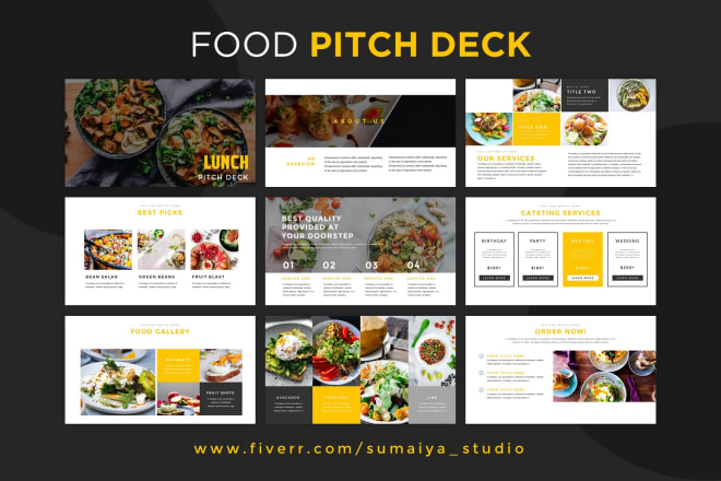 I will create a branded pitch deck with infographics