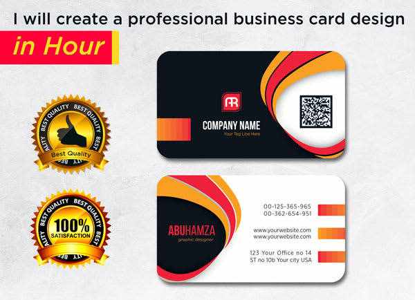 I will create a professional business card design in hour