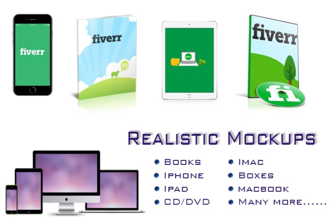 I will create a realistic 3d mockup book cover, dvd, iphone,ipad