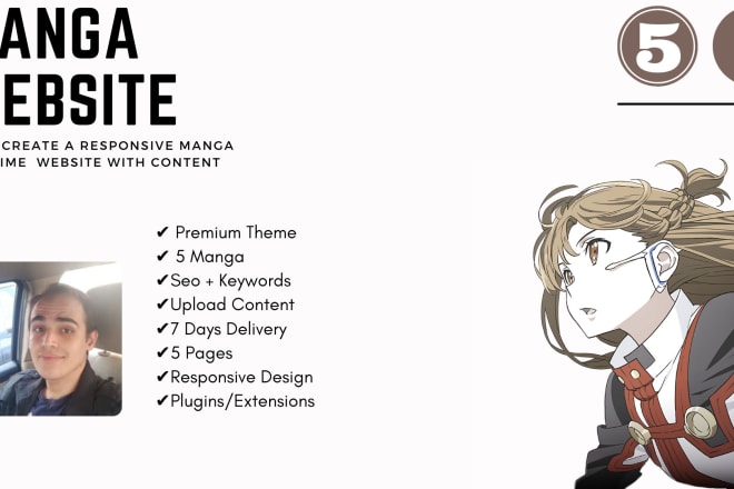 I will create a responsive manga,anime website with content