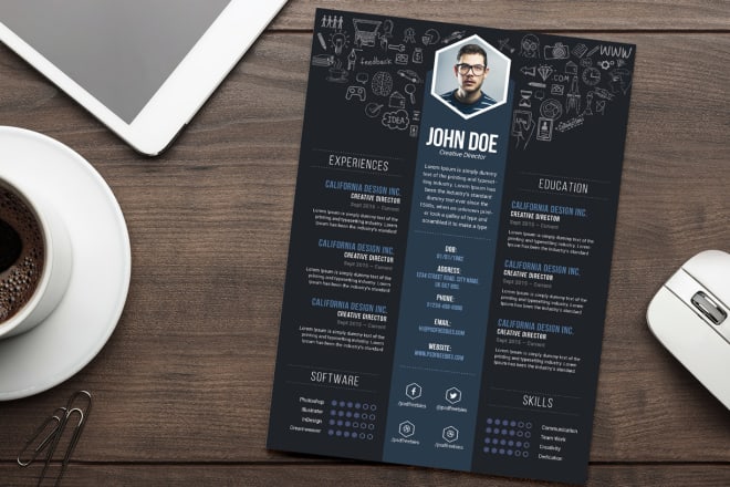 I will create an infographic resume or CV