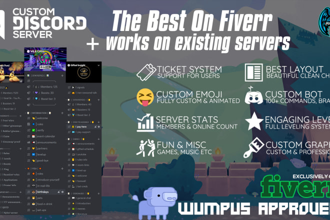 I will create an insane professional discord server with lifetime support