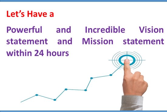 I will create best vision statement mission statement company about us, intro values