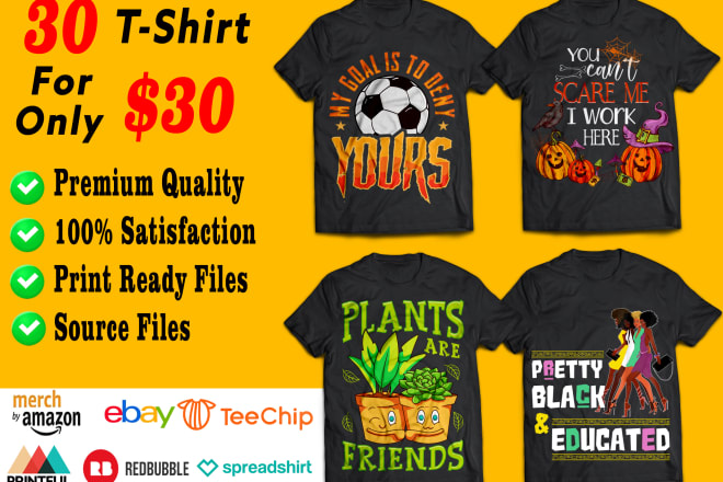 I will create custom bulk graphic and typography t shirt design