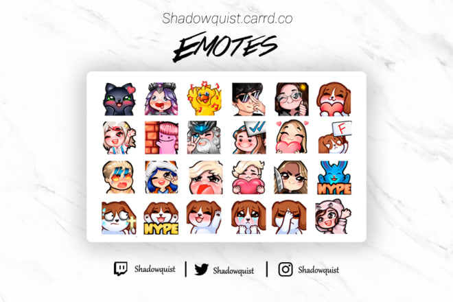 I will create custom cute chibi emotes for you