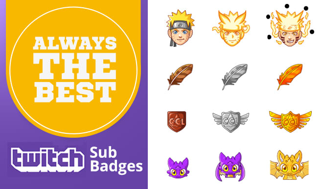 I will create custom sub badges for twitch subscriber badge