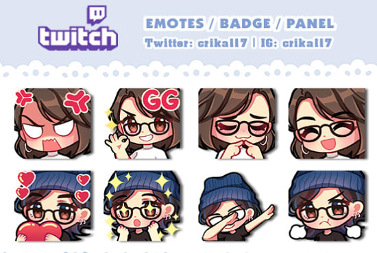 I will create custom twitch emotes and sub badges