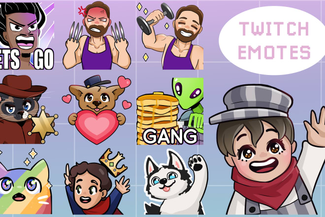 I will create cute custom twitch emotes for you