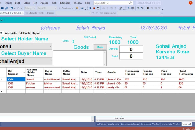 I will create desktop application, database and excel with c sharp