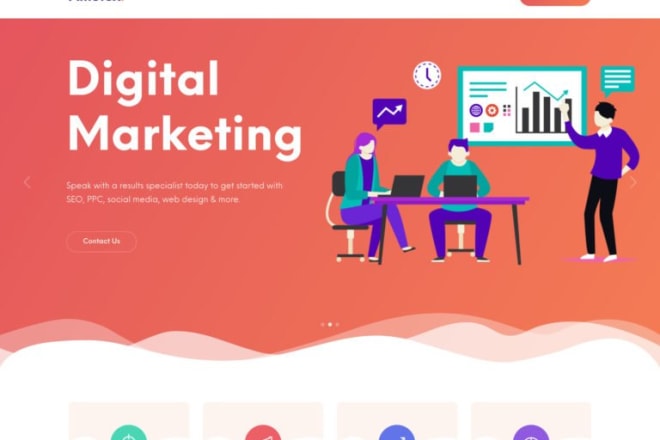 I will create digital marketing agency website with premium resources