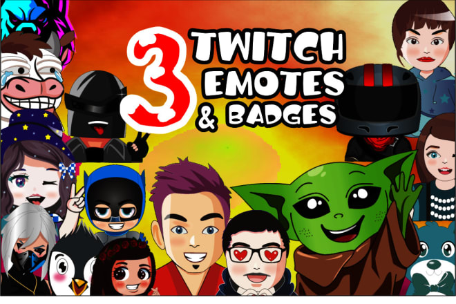 I will create eye catchy twitch emotes, twitch emote for your channel