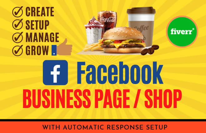I will create facebook business page with auto reply service