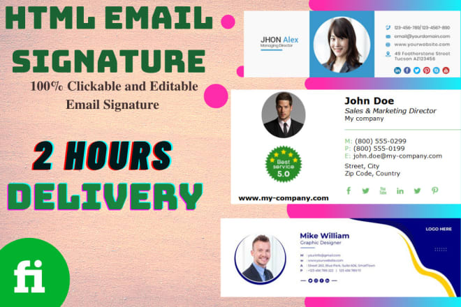 I will create HTML email signature