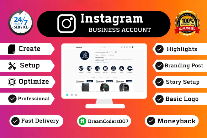 I will create instagram business page and set up shop or design post