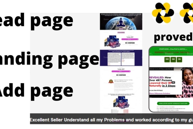 I will create leadpages, squeeze page or sales, lander and a add page