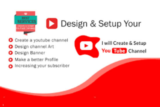 I will create, setup,design and optimize youtube channel with logo,art,intro