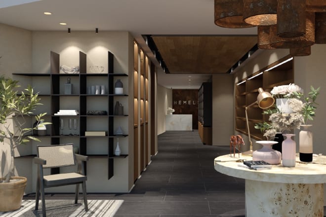 I will create storefront and interior design for retail stores
