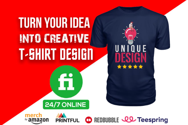 I will create unique custom bulk t shirt design