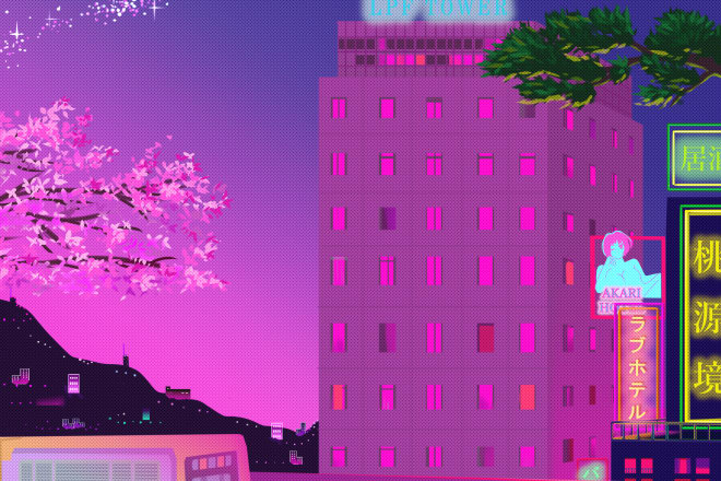 I will create vaporwave lofi illustration for you