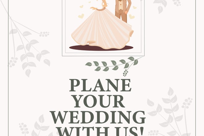 I will create wedding pack invitation, menu and table number