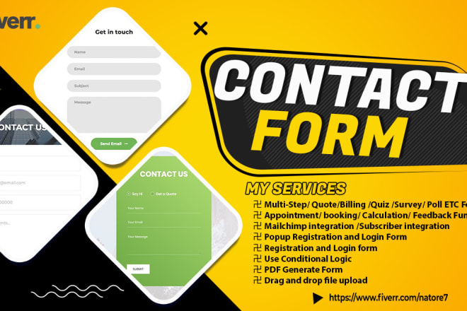 I will customize your contact form 7, gravity, ninja, wpform and formidable form