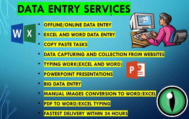 I will data entry, pdf and images to word or excel