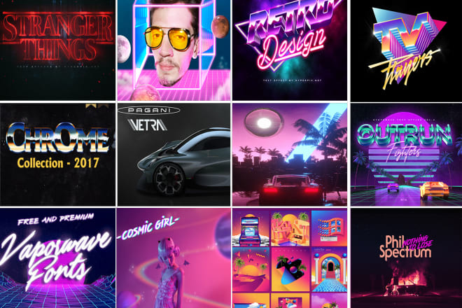 I will design 80s retro, synthwave, retrowave, vaporwave, single or album cover