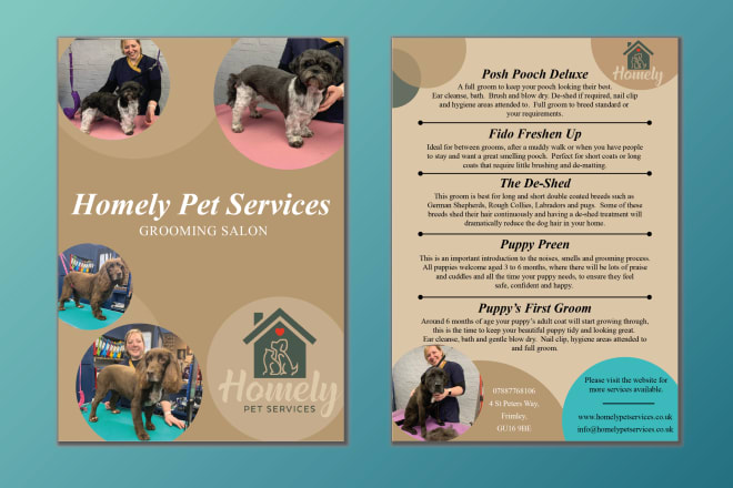 I will design a beautiful services pricing list