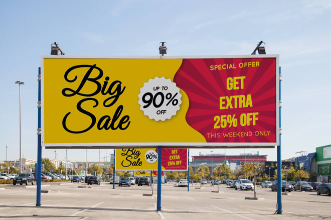I will design a billboard, yard sign, signage or signboard