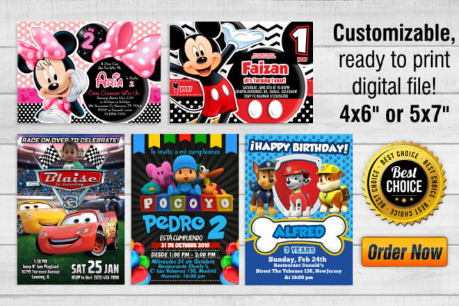I will design a birthday invitation for kids