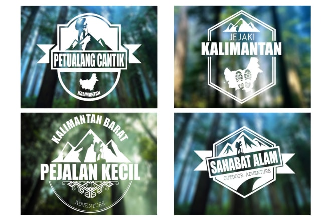 I will design a mountain logo, survival, and bushcraft