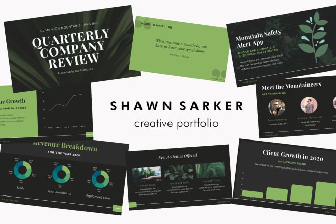 I will design a powerpoint presentation or google slides or keynote