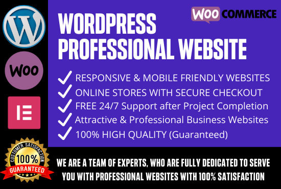 I will design a professional wordpress website or ecommerce store