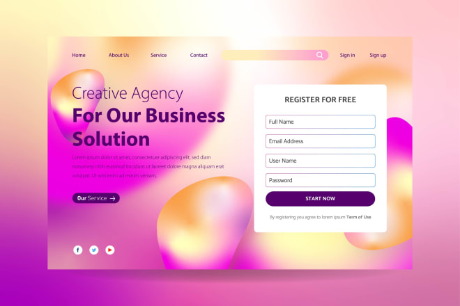 I will design a responsive eyecatching sign up form page
