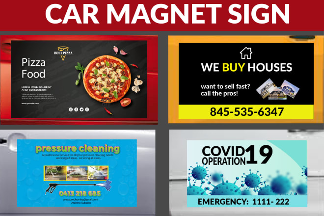 I will design amazing car magnet sign within 24 hours