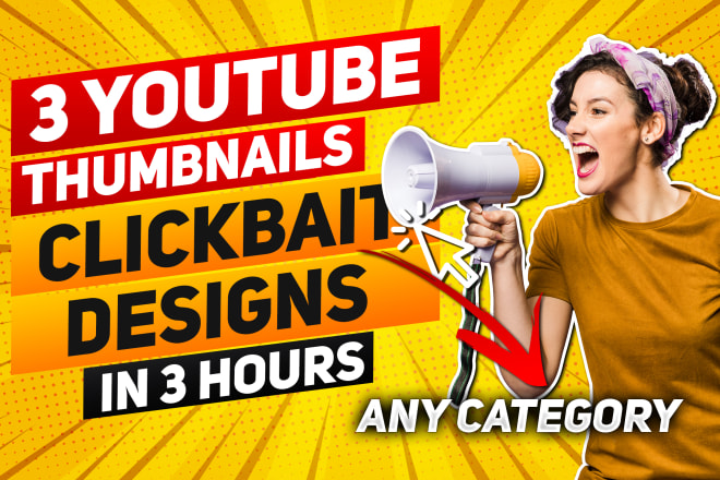 I will design amazing youtube thumbnail in 3hours
