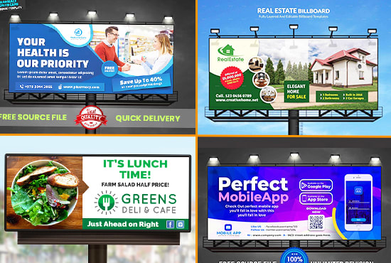 I will design an advanced billboard, shop sign, signage, signboard, or vinyl banner