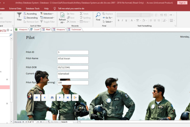 I will design and manage ms access, mysql and oracle databases