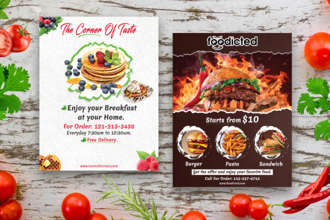 I will design attractive food flyers,restaurant flyer,menu