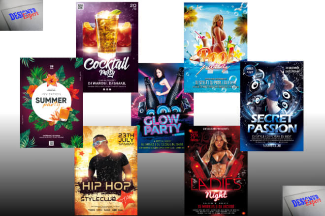 I will design concert, hip hop, dj, party, nightclub,event flyer or poster