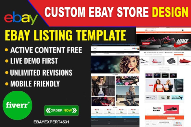 I will design custom ebay store and responsive listing template