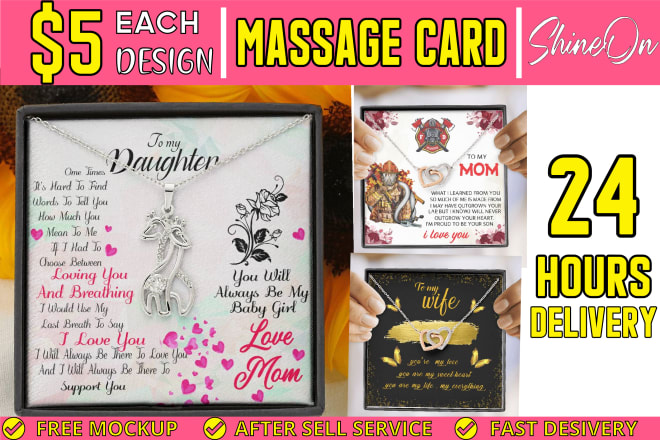 I will design custom profitable necklaces box massagecard design for shineon,gearbubble