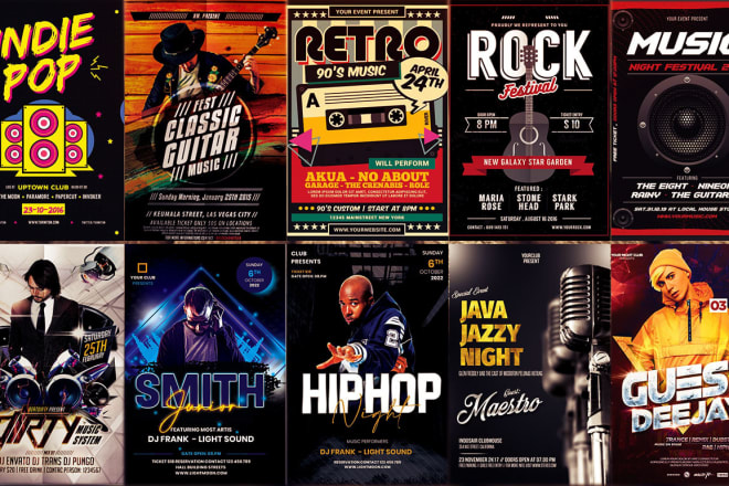 I will design dj, hip hop, concert band, nightclub, music, club flyer, flier